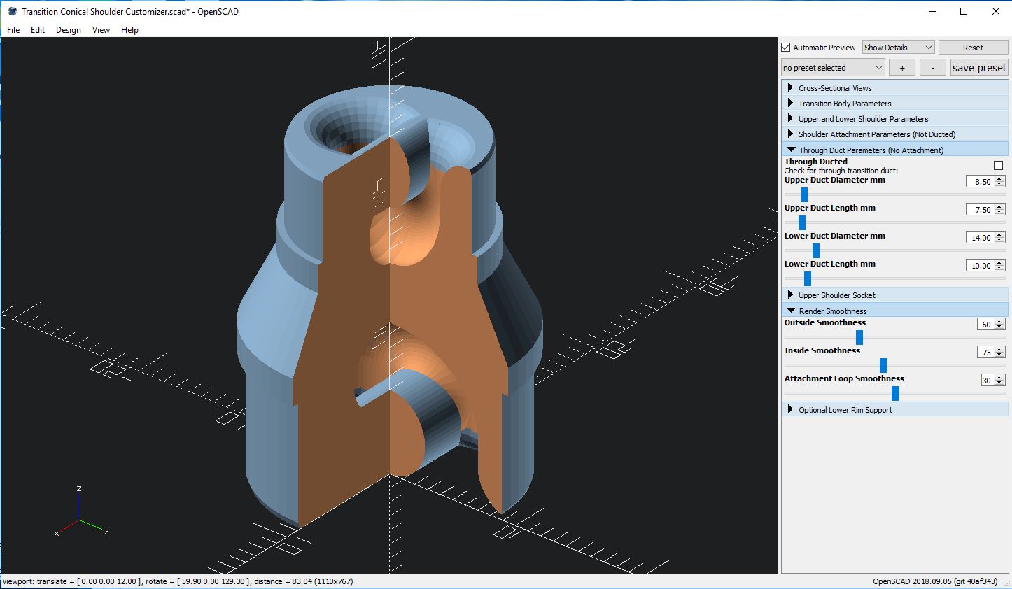 MODEL ROCKET TRANSITION SECTION GENERATOR