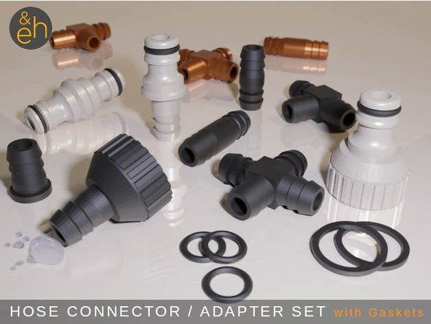 Hose Connector Adapter Set Gardena R Quickconnect Compatible 34″ Faucets And 12″ Hoses
