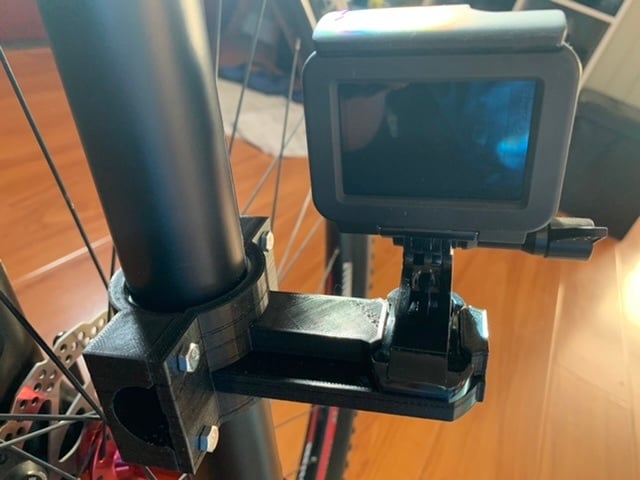 Gopro mount for bike's chainstay and MTB fork, quick release dual mount