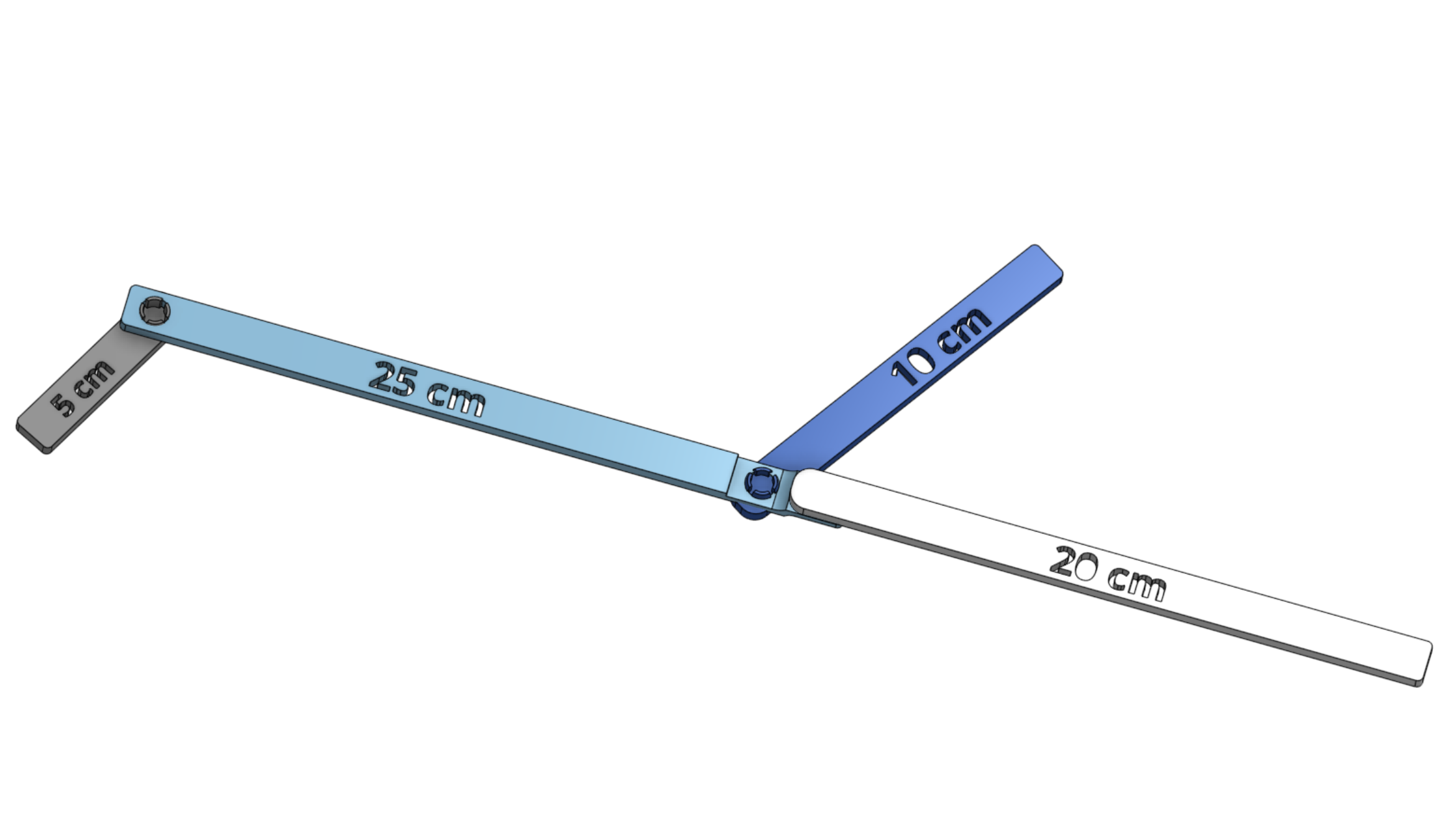 Flames of War folding metric units movement ruler (from 25 to 50 cm)