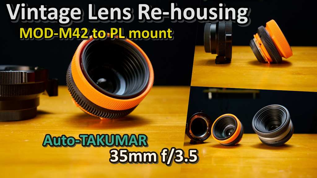 Vintage Lens Rehousing, Auto-TAKUMAR 35mm f/3.5 (M42 to Arri PL mount)
