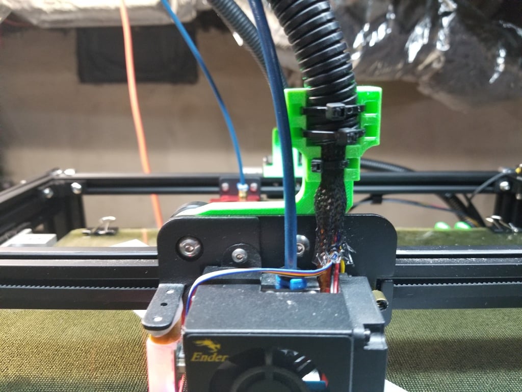 Ender 5 / Ender 5 Plus Print Head Cable Strain Relief Support