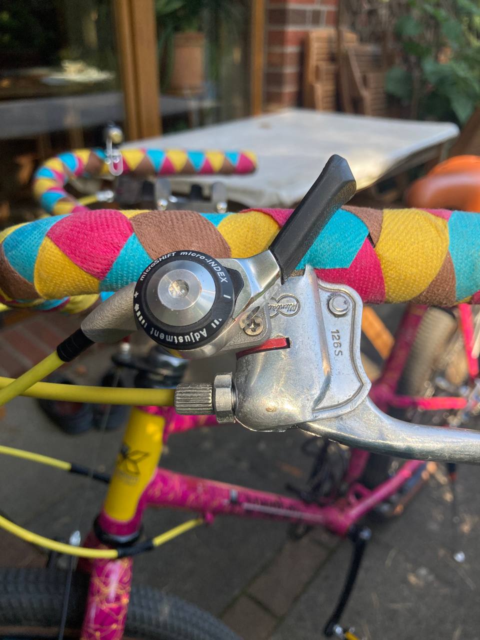 Retro Brifter with Microshift Friction Shifting lever, conversion of bar con, bar end shifter to thumbie