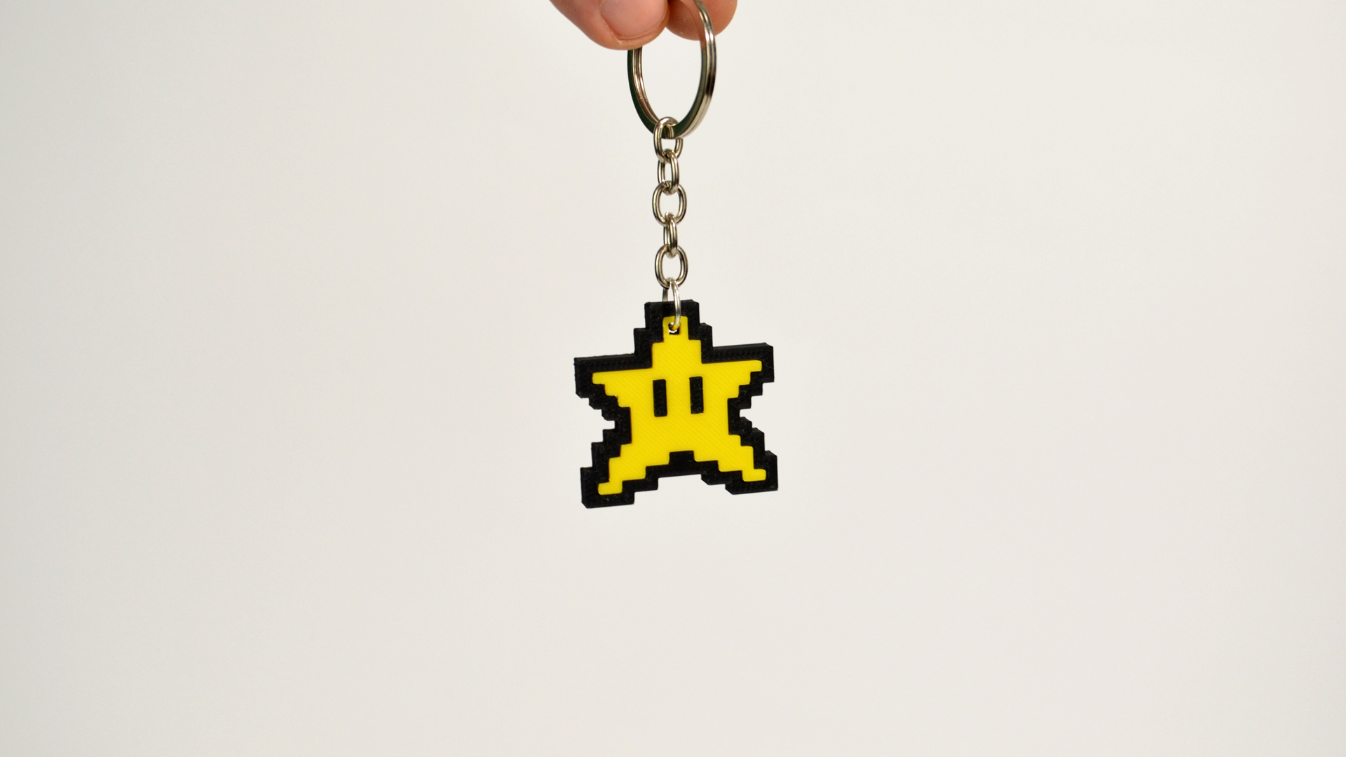 8bit Star Mario Keychain