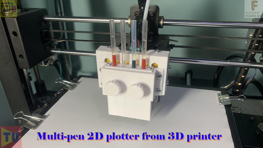 multi-pen 2D plotter add to 3D printer