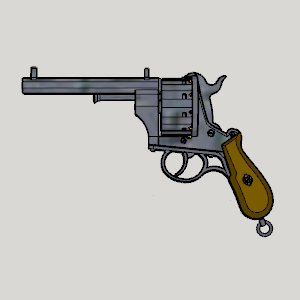 Lefaucheux M1858 3rd 10Shot Octagon Barrel (3D Printable Display Gun)