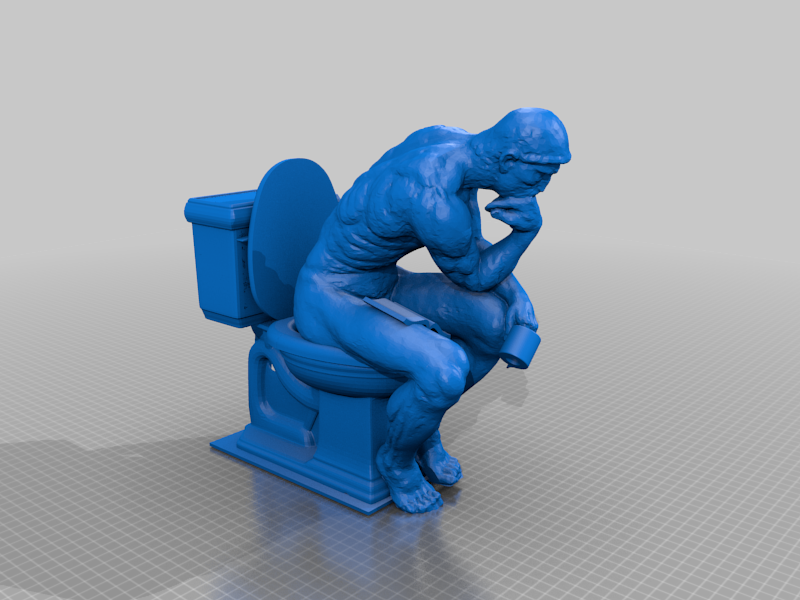 Thinker on the toilet