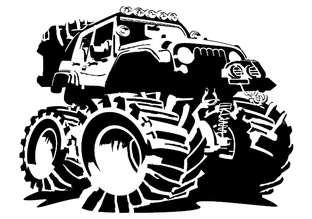 Monster truck stencil 2