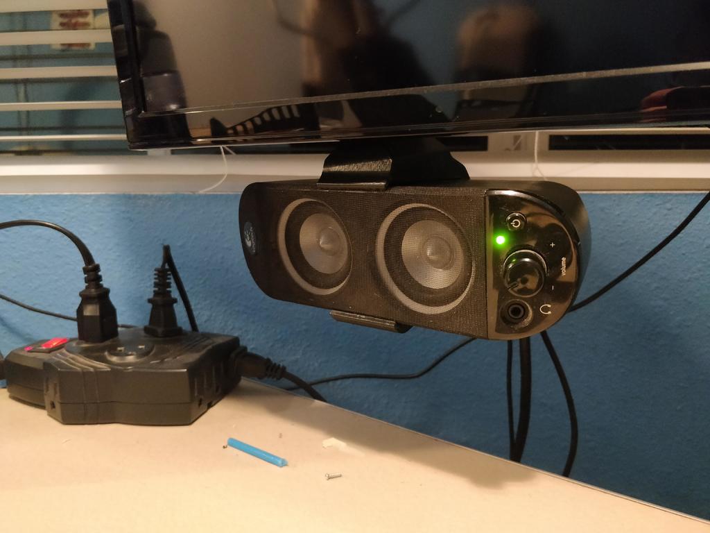 Logitech Speakers to TCL 55" Mounts