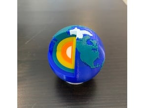 Multi-Color World Earth Model with Cross Section and Stand