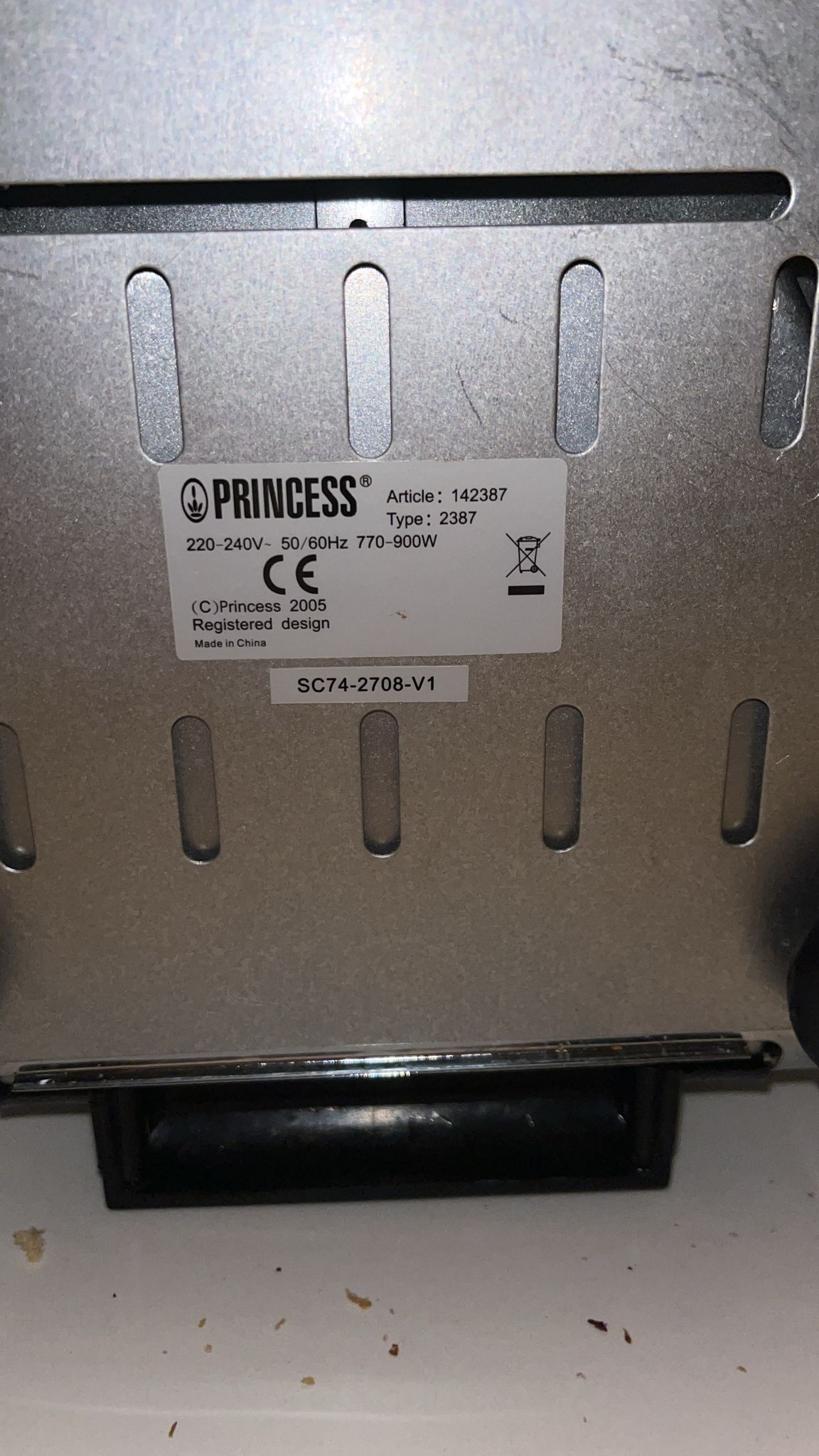 Princess 142387 Bread Toaster handle