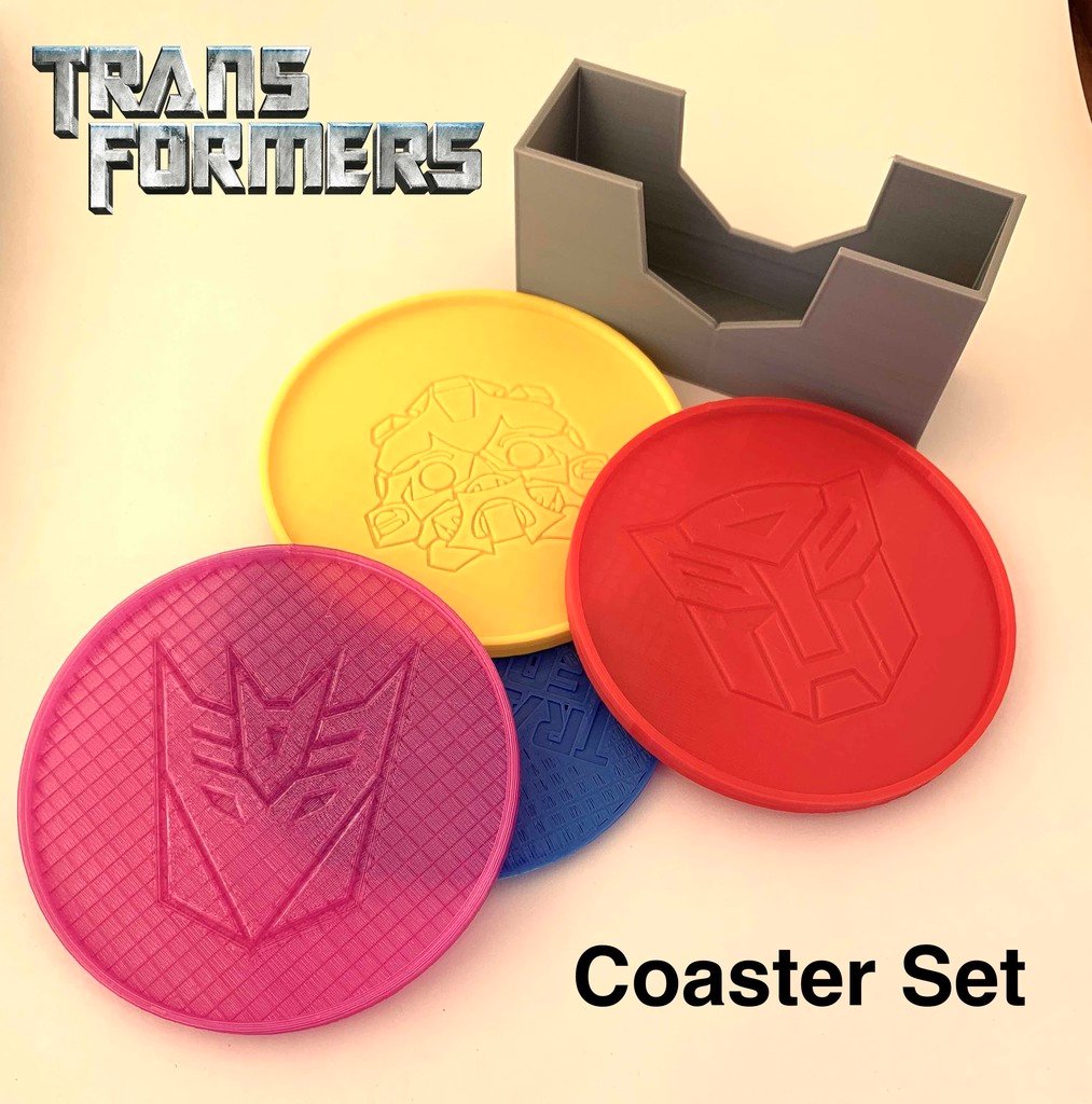 Transformers Coaster Set (Autobot Decepticon Bumblebee Logo)