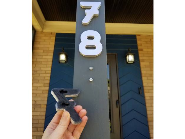 House Numbers With Hidden Hardware