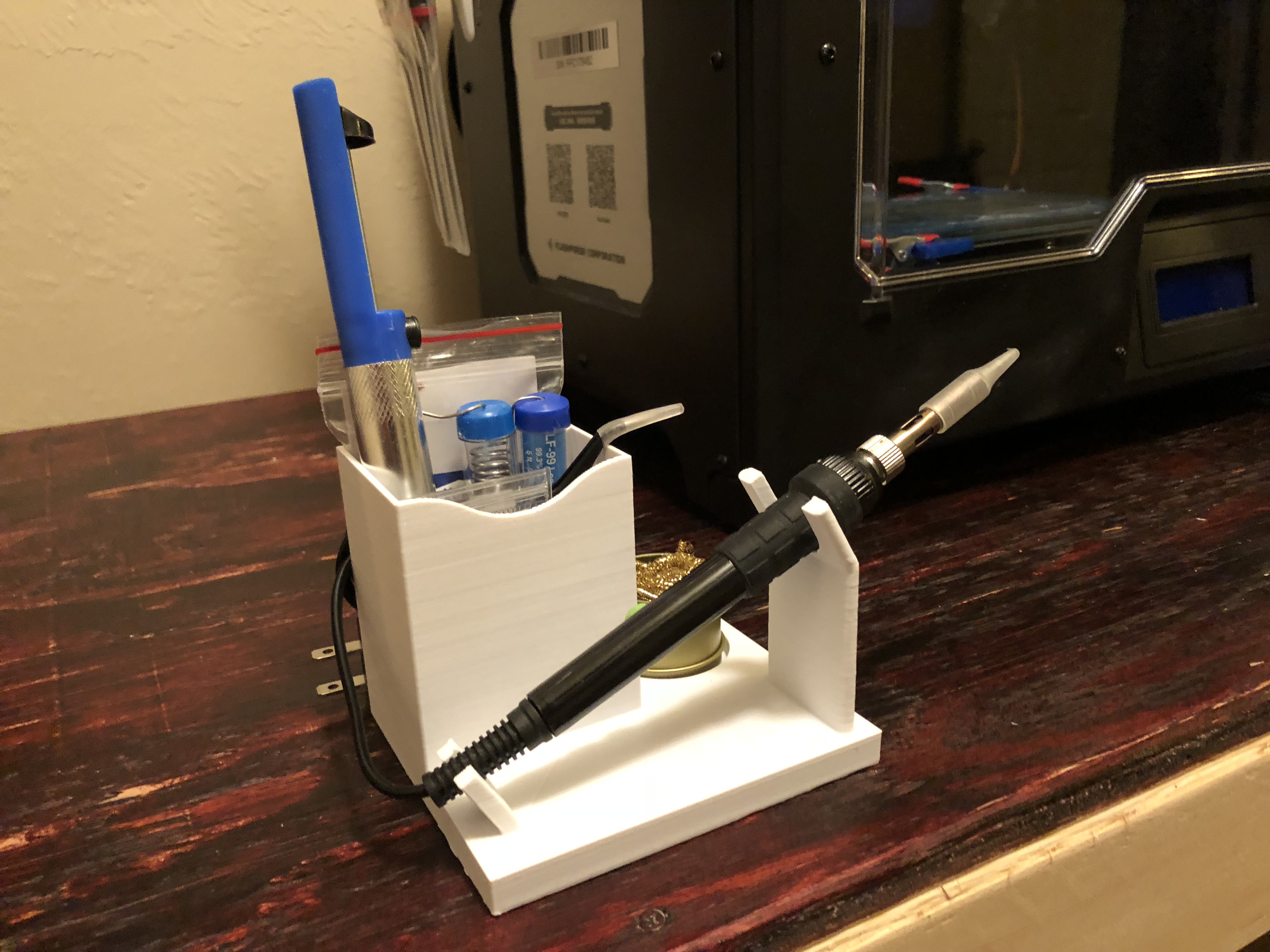 Soldering Iron Caddy Stand w Cord Wrap