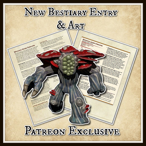 Spore Spreader Mushroom Folk Monster for Tabletop Wargames like DnD