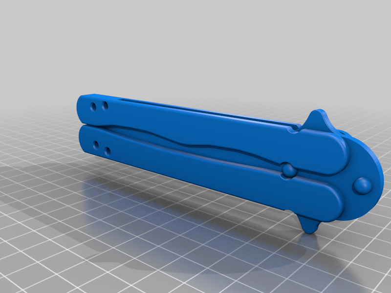 better print in place butterfly knife (no screws)