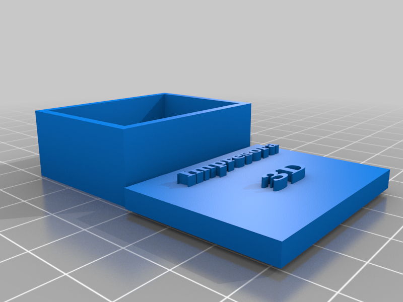 Caja con tapadera y texto de impresora 3d