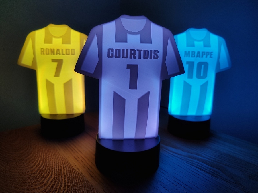 Football Jersey Lithophane Night Light (De Bruyne & Courtois)