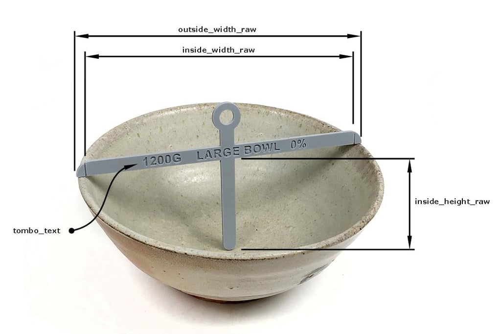 Customizable Pottery Wheel Throwing Jig (aka Tombo Stick) with Shrinkage Calulator