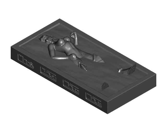 8th Carbonite Encased Sexy Woman (Elf) with Optional Control Panels and 2 Stands