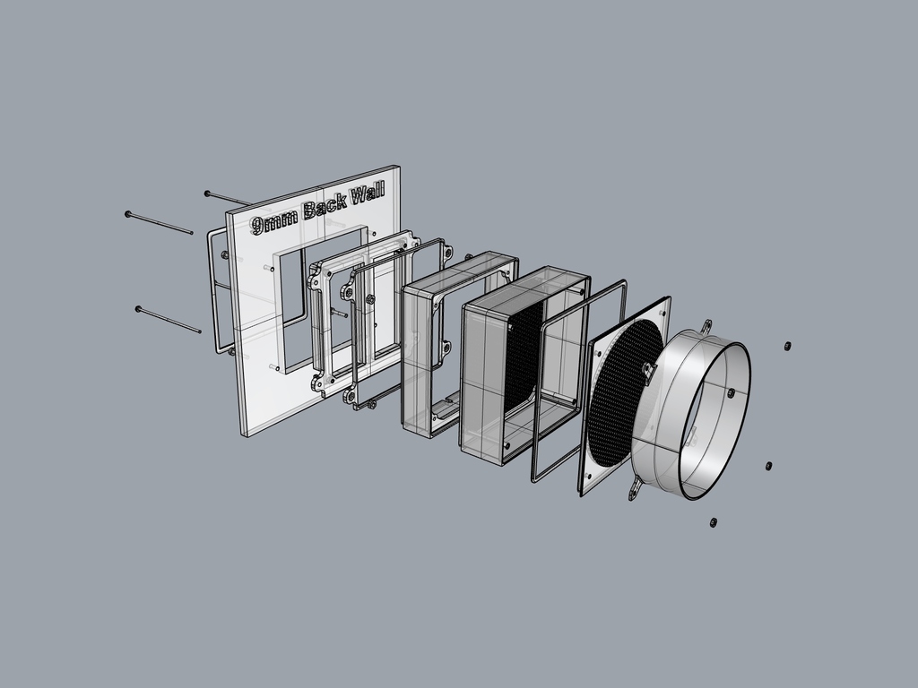Recirculation filter for 3d printer enclosure