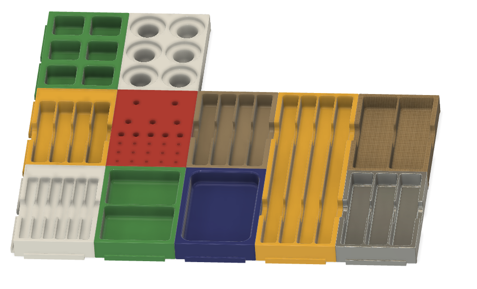 Interlocking Drawer Storage Bins