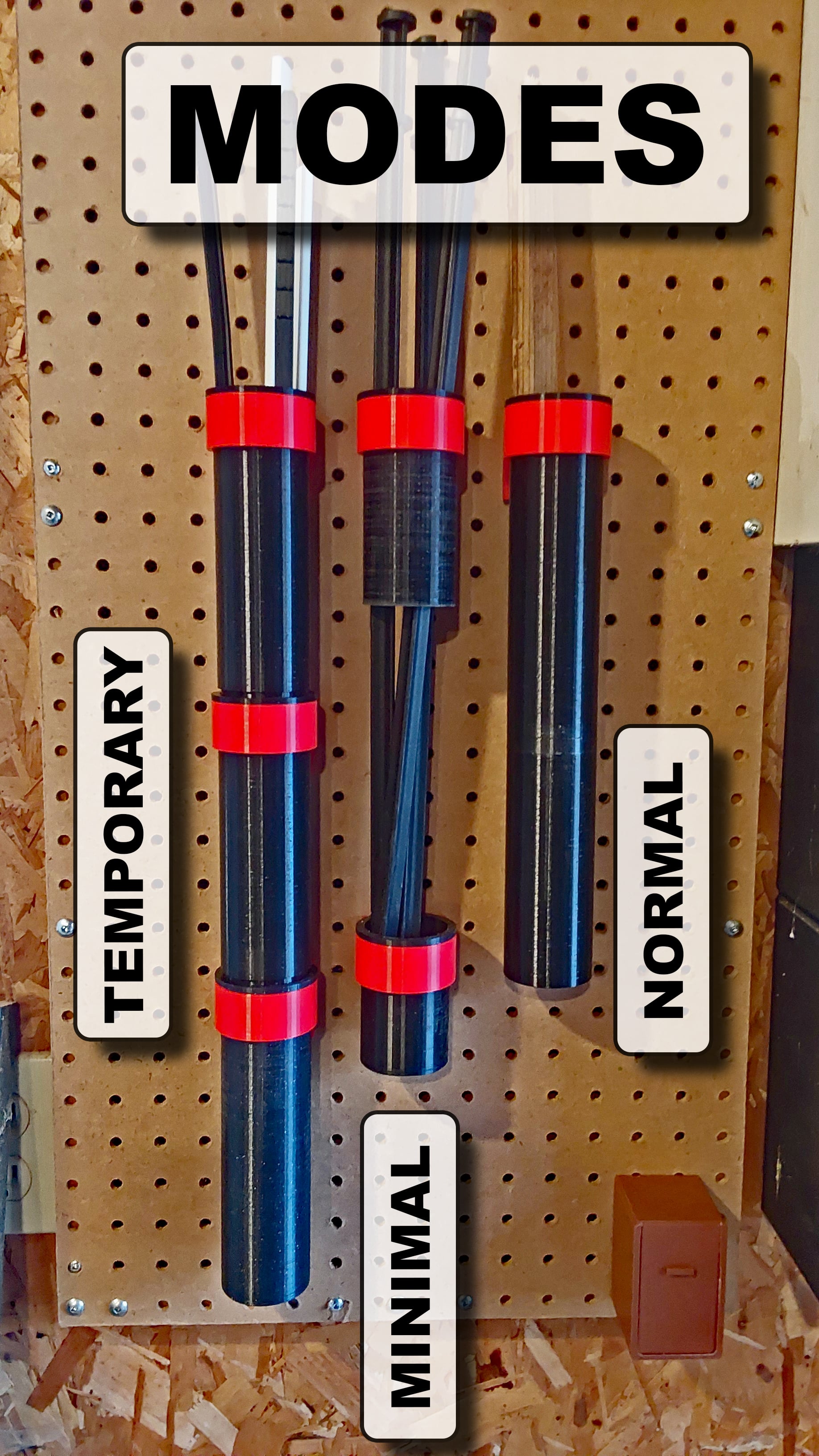 Pegboard Holder Kit for long thin objects