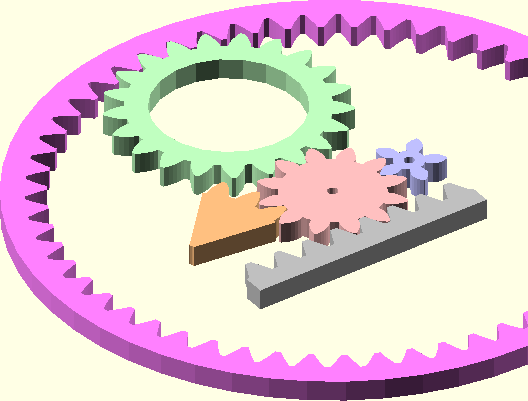 Public Domain Involute Parameterized Gears: Powered Up