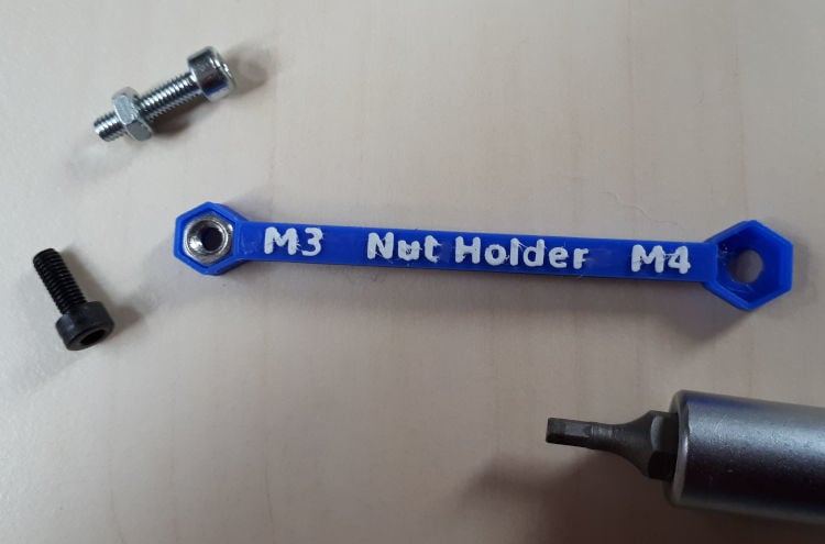 Mounting tool for M3 and M4 nuts (holder / tray)