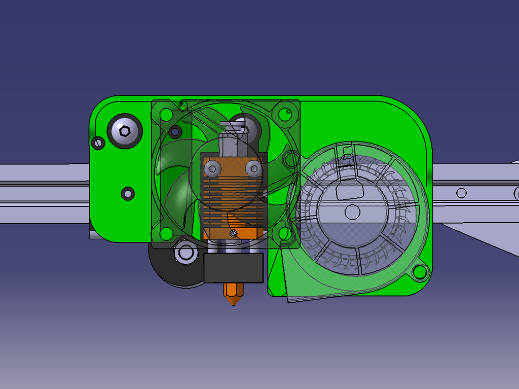 Minimalist silent Hotend Cooling Duct for Ender 3 V2
