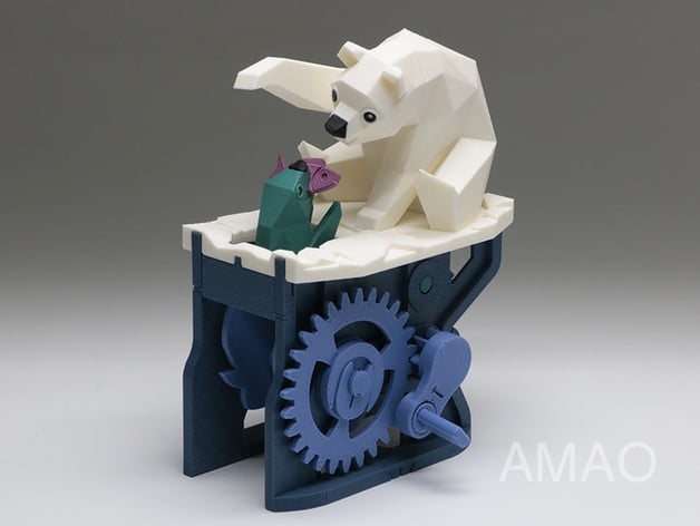 Polar Bear With Seal Automata By Amaochan Thingiverse