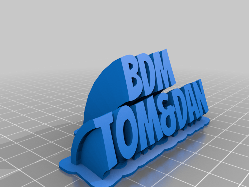 BDM Customized Sweeping 2-line name plate (text)