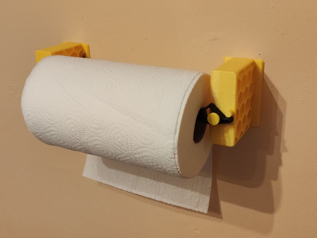Quick reload toilet/towel paper holder big honeycomb remix