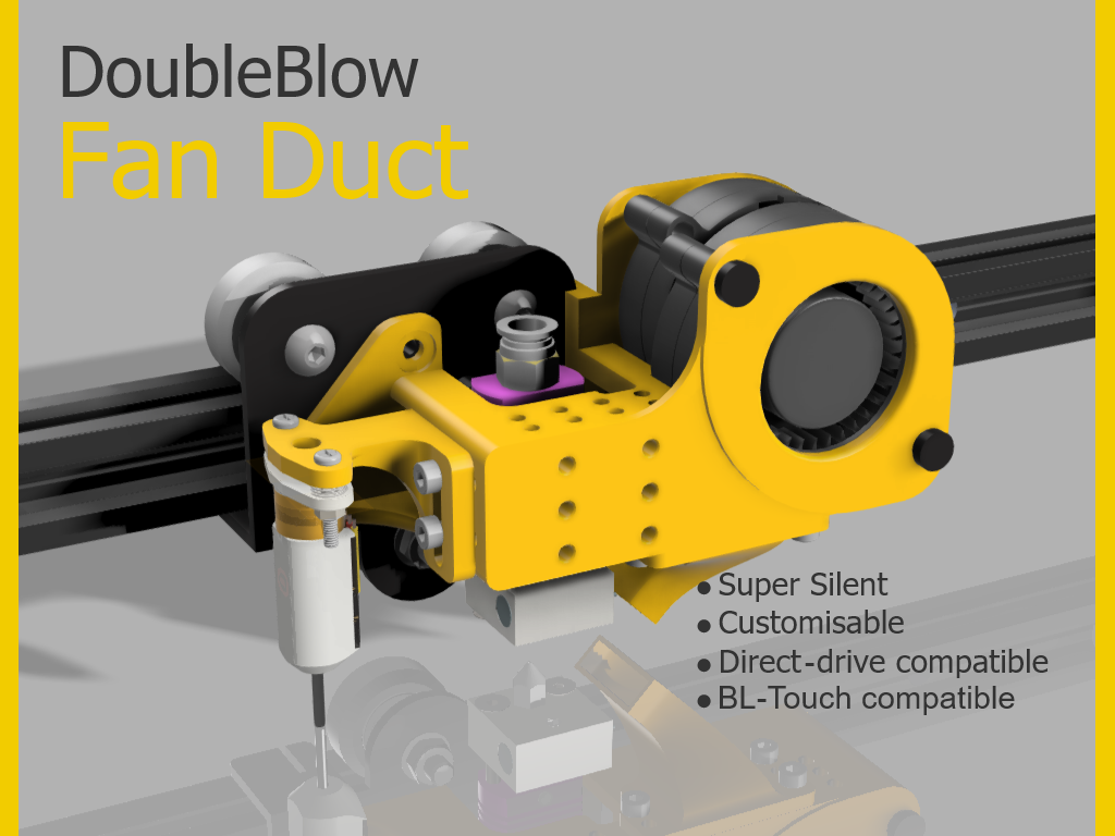 DoubleBlow - Ender 3 Hotend Silent Cooler - 50 mm Fan