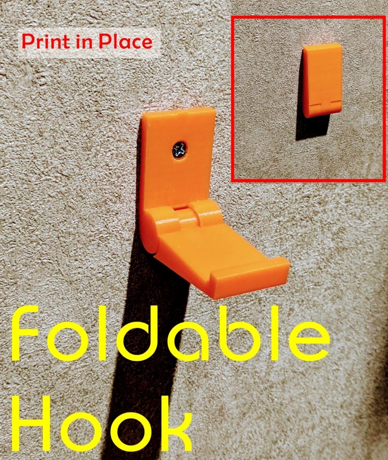 Print in Place Foldable Hook 