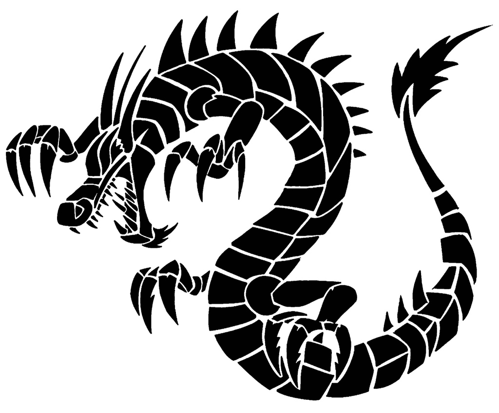 Tribal dragon stencil 3