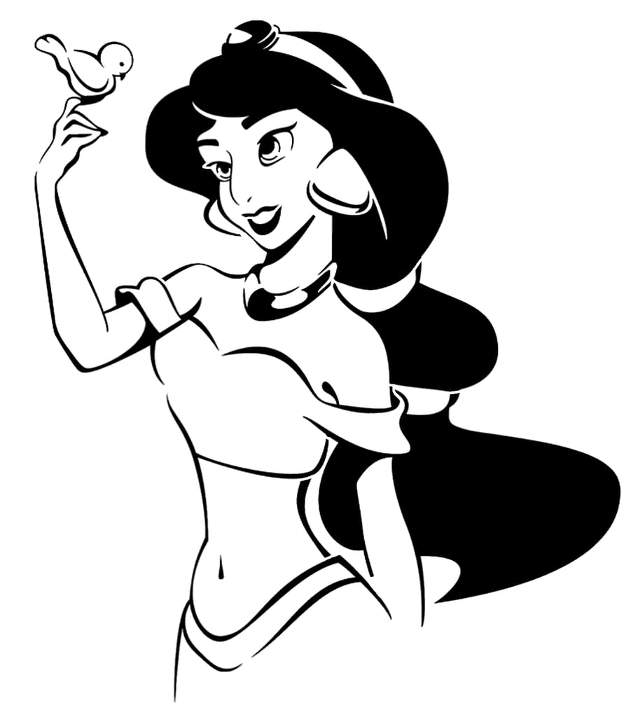 Princess Jasmine stencil 2