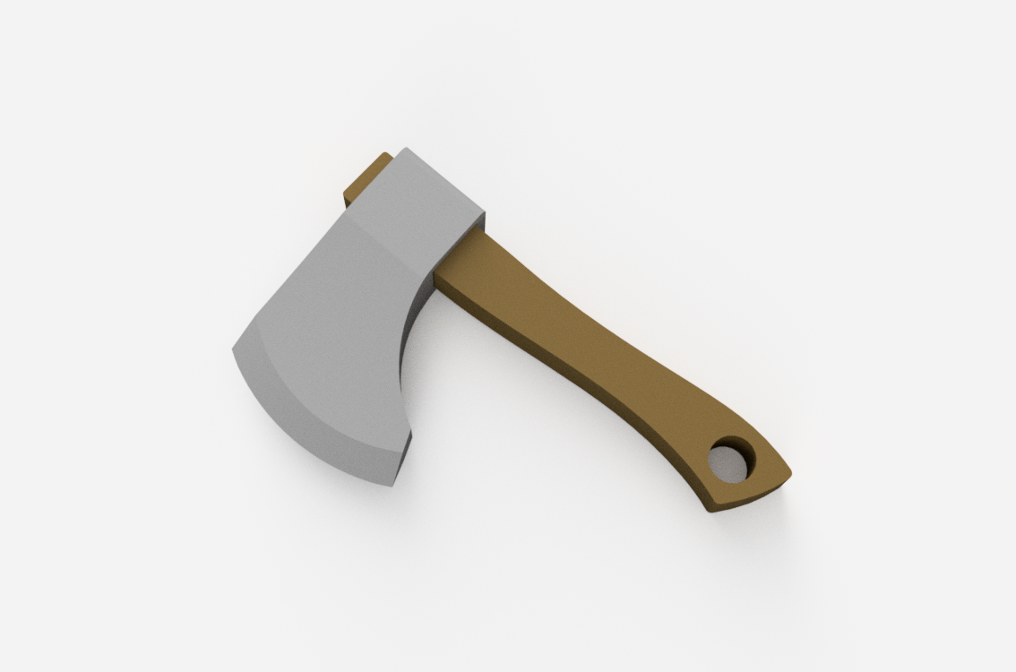 axe wood stick blade keychain key ring