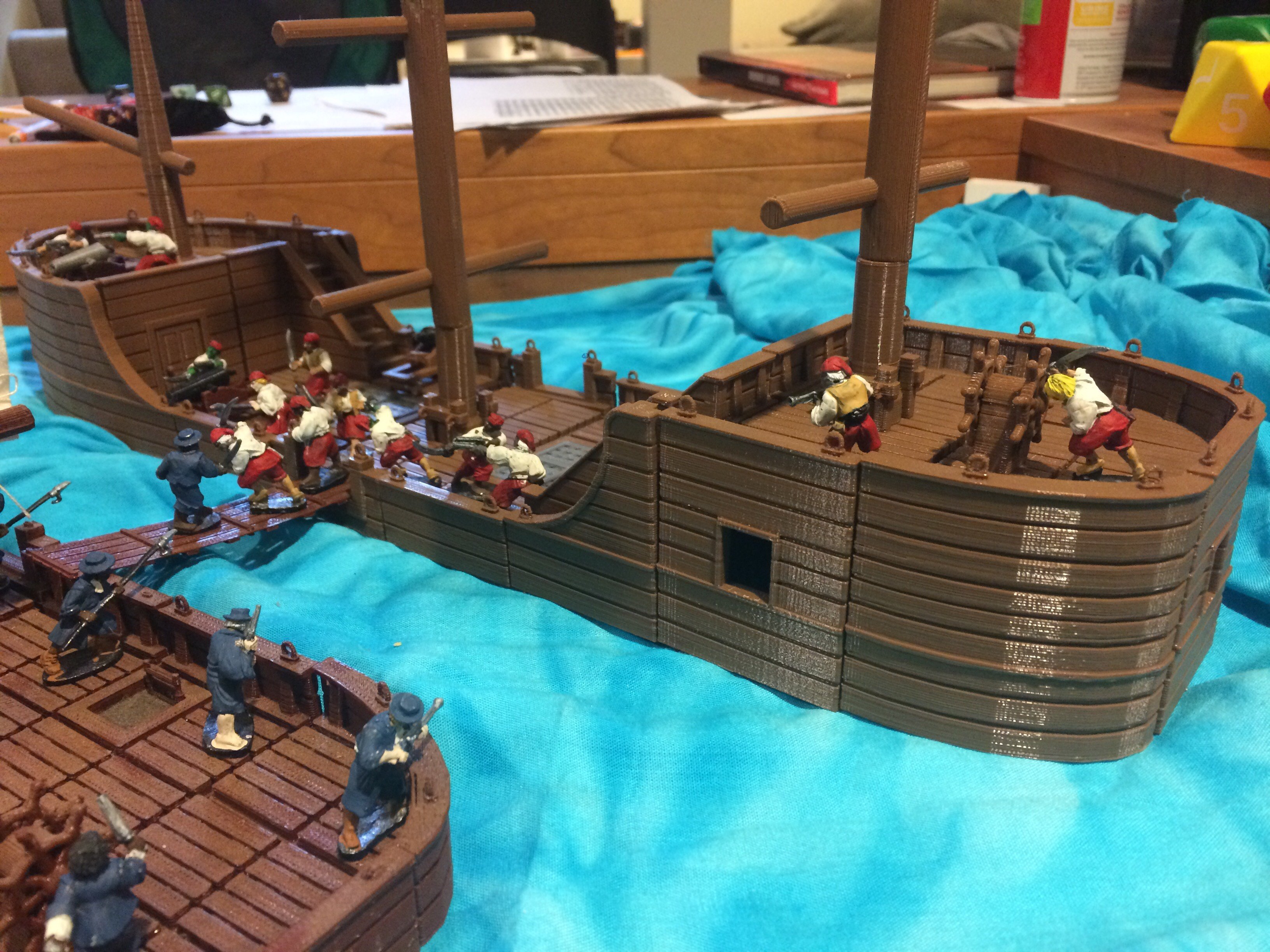 Image of 28mm miniature Boat Tiles PART 2: Raised Decks