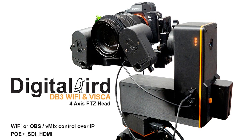 DB3 VISCA/WIFI PTZ head 4 axis with support for OBS & vMix