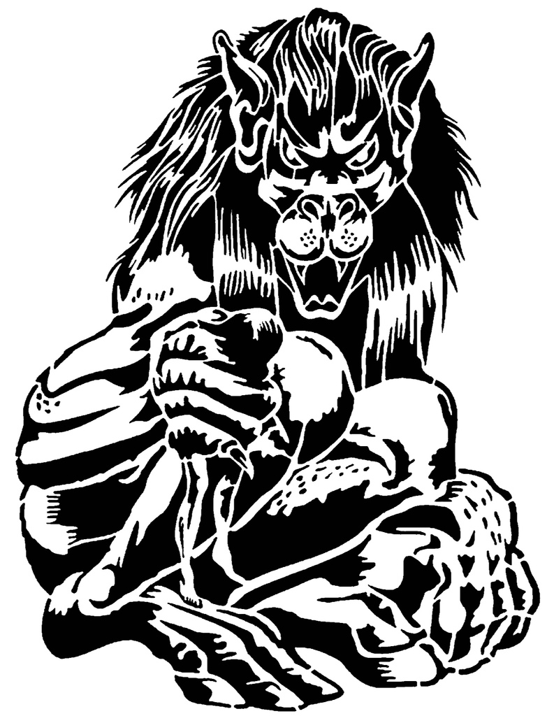 Lion Demon stencil