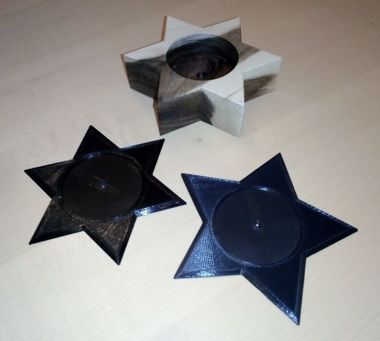 Template for a 5 and 6 pointed star tealight