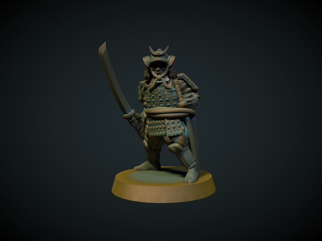 Samurai in armor 28mm (no supports needed)
