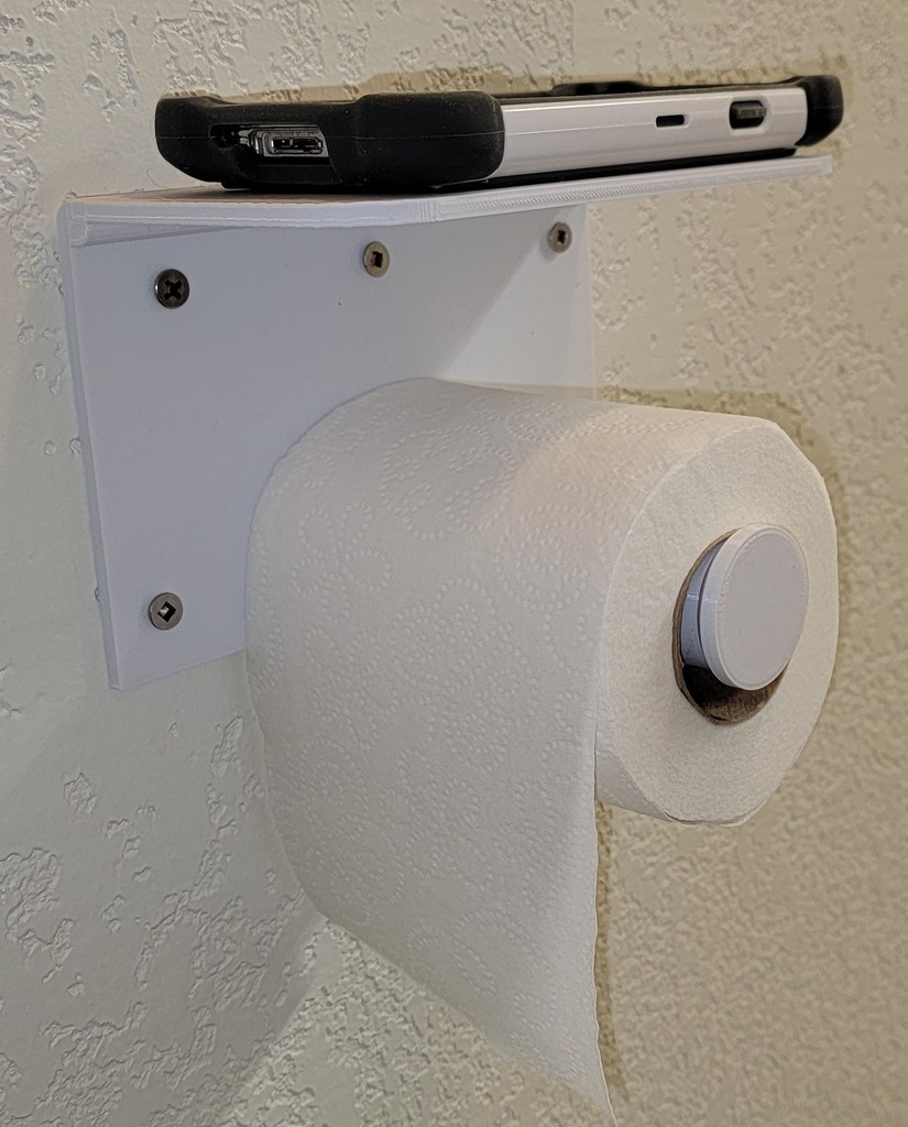 Toilet Paper Holder with Cell Phone Shelf