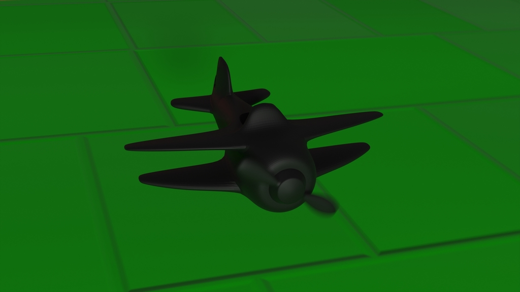 Plane with rotating propeller