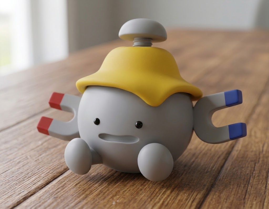Magnemite Ditto STL – PokéDopia Inspired Pokémon Fusion | Cute 3D Printable Figure