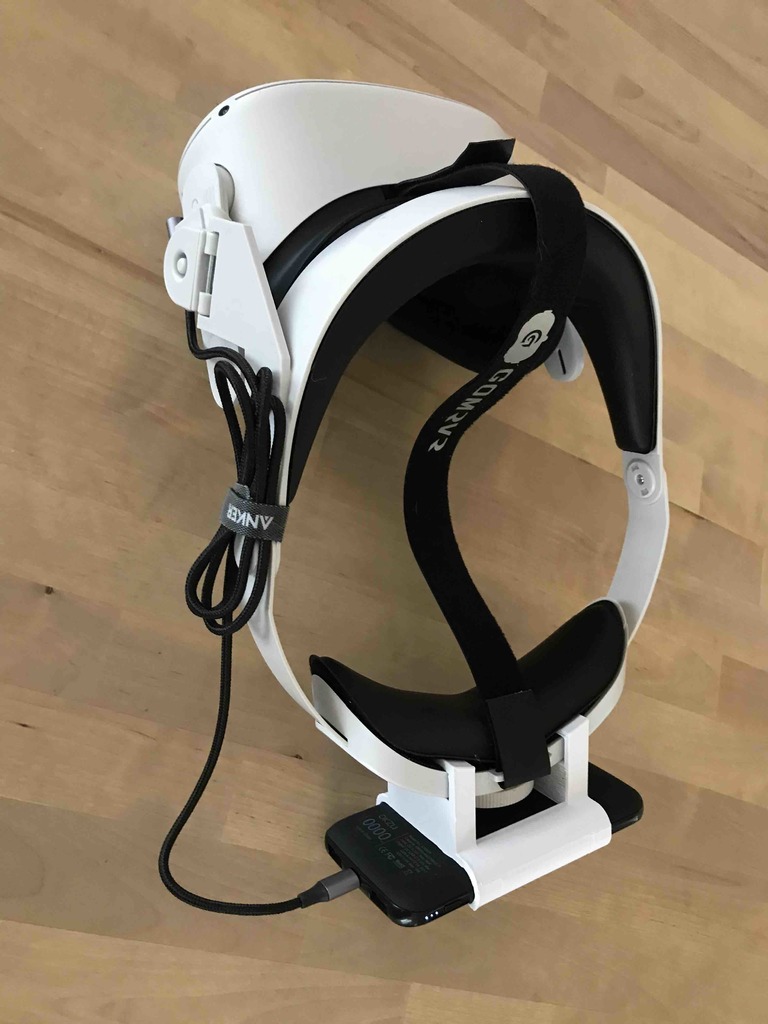 Counterweight battery mount for Oculus Quest 2 with GOMRVR Halo Strap