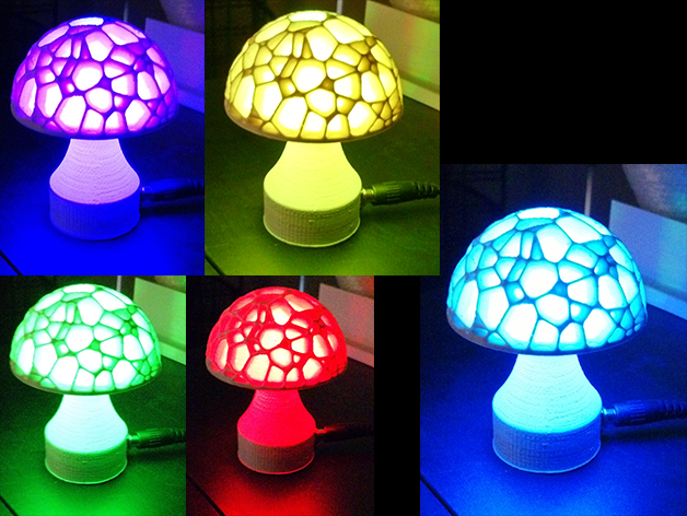 Voronoi Mushroom Lamp w/LED socket