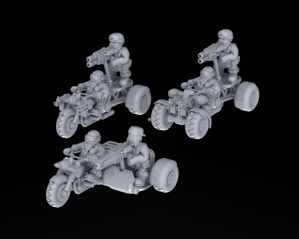 Tofty's Space Dwarf Weapons Trike/Quad & Sidecar 28mm