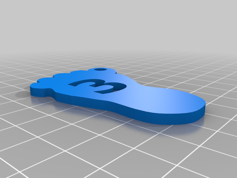 Foot Keychain with Numbers